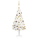 vidaXL Umjetno božićno drvce LED sa setom kuglica bijelo 150 cm