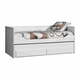 Bijeli dječji krevet od masivnog bora s dodatnim ležajem s prostorom za odlaganje 90x200 cm Robin – Vipack