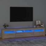 TV ormarić s LED svjetlima boja hrasta sonome 210x35x40 cm