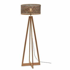 Crna/u prirodnoj boji stojeća svjetiljka s bambusovim sjenilom (visina 145 cm) Java – Good&amp;Mojo