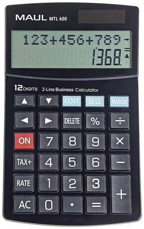 Maul MTL 600 stolni kalkulator crna Zaslon (broj mjesta): 12 baterijski pogon
