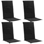 vidaXL Jastuci za vrtne stolice 4 kom crni 120 x 50 x 3 cm