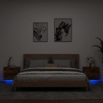 vidaXL Zidni noćni ormarići s LED svjetlima 2kom boja dimljenog hrasta