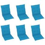 vidaXL Jastuci za vrtne stolice 6 kom plavi 100 x 50 x 4 cm
