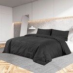 vidaXL Set posteljine za poplun crna 200x200 cm pamučni