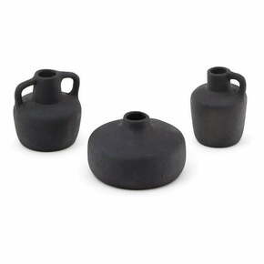 Crne vaze u setu 3 kom od terakote (visina 6 cm) Sofra – Kave Home