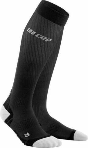 CEP WP20IY Compression Tall Socks Ultralight Black/Light Grey II Čarape za trčanje