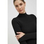 Pulover Calvin Klein za žene, boja: crna, lagani, s poludolčevitom