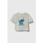 Pamučna majica kratkih rukava za bebe Emporio Armani x The Smurfs boja: bež, s tiskom