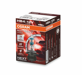Osram Night Breaker Laser 12V - do 150% više svjetla - do 20% bjelije (3700K)Osram Night Breaker Laser 12V - up to 150% more light - up to 20% - HB4 HB4-NBL2-1