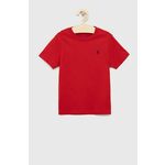 Dječja pamučna majica kratkih rukava Polo Ralph Lauren boja: crvena, jednobojni model - crvena. Dječji Majica kratkih rukava iz kolekcije Polo Ralph Lauren. Model izrađen od glatke pletenine.