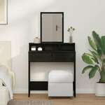 Toaletna stolica Crni hrast MDF i staklo 79 x 41 x 140 cm