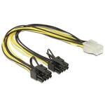 DELOCK PCI Express 6 pin PCI Express 8 pin Distributer Crna-Bijela 30cm 83433