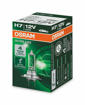 Osram Ultra life 12V - do 4x dulji radni vijekOsram Ultra life 12V - up to 4x longer lifetime - H7 - SINGLE BOX karton (1 žarulja) H7-ULT-1