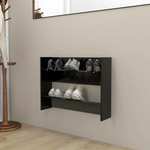 vidaXL Zidni ormarić za cipele crni 80 x 18 x 60 cm od iverice