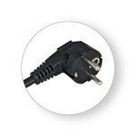 Naponski kabel COMMEL, 3m, crni