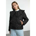 Trendyol Black Oversize Quilted Puffer Jacket with Molded Collar Detail Other