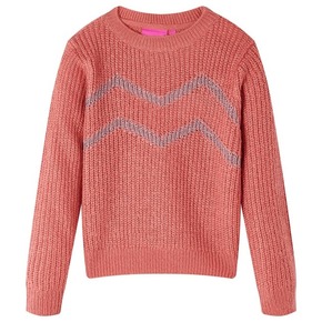VidaXL Dječji džemper pleteni srednje ružičasti 128