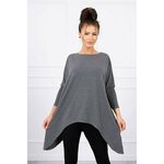 Oversize blouse in graphite melange siva