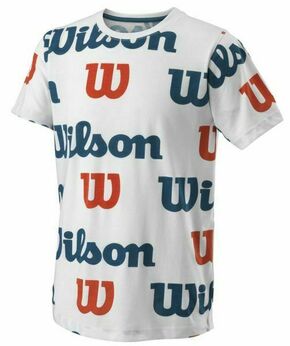 Majica za dječake Wilson All Over Logo Tech Tee B - white