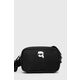 Torba Karl Lagerfeld boja: crna - crna. Mala torba iz kolekcije Karl Lagerfeld. na kopčanje model izrađen od tekstilnog materijala.