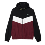 Muška teniska jakna Lacoste Water Resistant Packaway Zipped Sport Jacket - black/gris/bordeaux