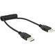 Delock USB kabel USB 2.0 USB-A utikač, USB-A utikač 60.00 cm crna spiralni kabel
