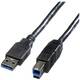 Roline USB kabel USB 3.2 gen. 1 (USB 3.0) USB-A utikač, USB-B utikač 0.80 m crna sa zaštitom 11.02.8869