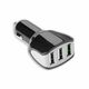 Celly turbo auto punjač 3 USB 4.4 A/22 W, crna