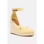 Espadrile Tommy Hilfiger FLAG HIGH WEDGE ESPAD CLOSED TOE boja: žuta, klin peta, FW0FW08494