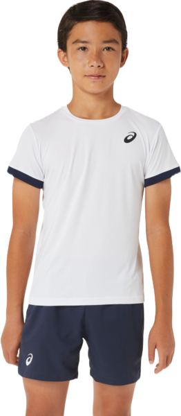 Majica za dječake Asics Tennis Short Sleeve Top - brilliant white/midnight