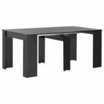 vidaXL Produživi blagovaonski stol visoki sjaj crni 175 x 90 x 75 cm