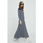 Haljina Polo Ralph Lauren boja: tamno plava, maxi, širi se prema dolje, 211924266