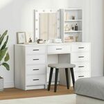 vidaXL Set od 3 Bijela MDF Visoki ormarić Pravokutni Moderni