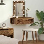 vidaXL Staromodno drvo Drvo 60 x 40 x 70 cm Ogledalo Toaletni stol