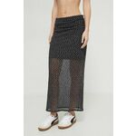 Suknja Abercrombie & Fitch boja: crna, maxi, ravna
