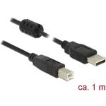 Delock USB kabel USB 2.0 USB-A utikač, USB-B utikač 1.00 m crna s feritnom jezgrom