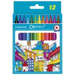 Flomaster školski 12boja Connect blister