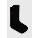 Čarape HUGO 3-pack za muškarce, boja: crna - crna. Visoke čarape iz kolekcije HUGO. Model izrađen od elastičnog materijala. U setu tri para.