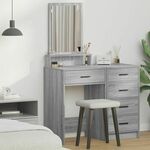 vidaXL Siva sonoma Konstruirano drvo, Staklo 50 x 41 x 140 cm Pohrana