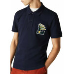 Muški teniski polo Lacoste Men’s Regular Fit L Badge Cotton Piqué Polo Shirt - navy blue