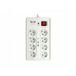 WireTech produžna letva s prenaponskom zaštitom, 8 schuko utičnica, 2 x USB, 3m, bijela, oznaka modela 380-107