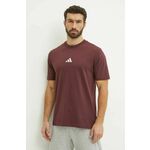 Pamučna majica adidas Essential za muškarce, boja: crvena, bez uzorka, JF1098