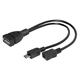 Transmedia Micro-B male + Micro-B female to USB-A female, 0,2 m TRN-C258-CL