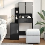 vidaXL Toaletni stolić s ormarićem crni 80x35x132 cm