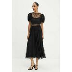 Suknja Rotate Lace Long Midi Skirt boja: crna, maxi, širi se prema dolje, 112728100