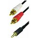 Transmedia Cable 2x RCA-plug - 3,5 mm stereo gold plugs, 1,5m