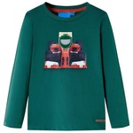 vidaXL Dječja majica dugih rukava s uzorkom trkaćeg automobila zelena 92