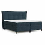Tamno plavi boxspring krevet s prostorom za pohranu 200x200 cm Sinai – Maison de Rêve