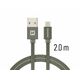 SWISSTEN kabel USB/Lightning, platneni, 3A, 2m, sivi